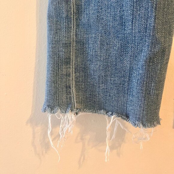 Current/Elliott Straight Jeans with Distressed Hems Sz 25 - Picture 3 of 4